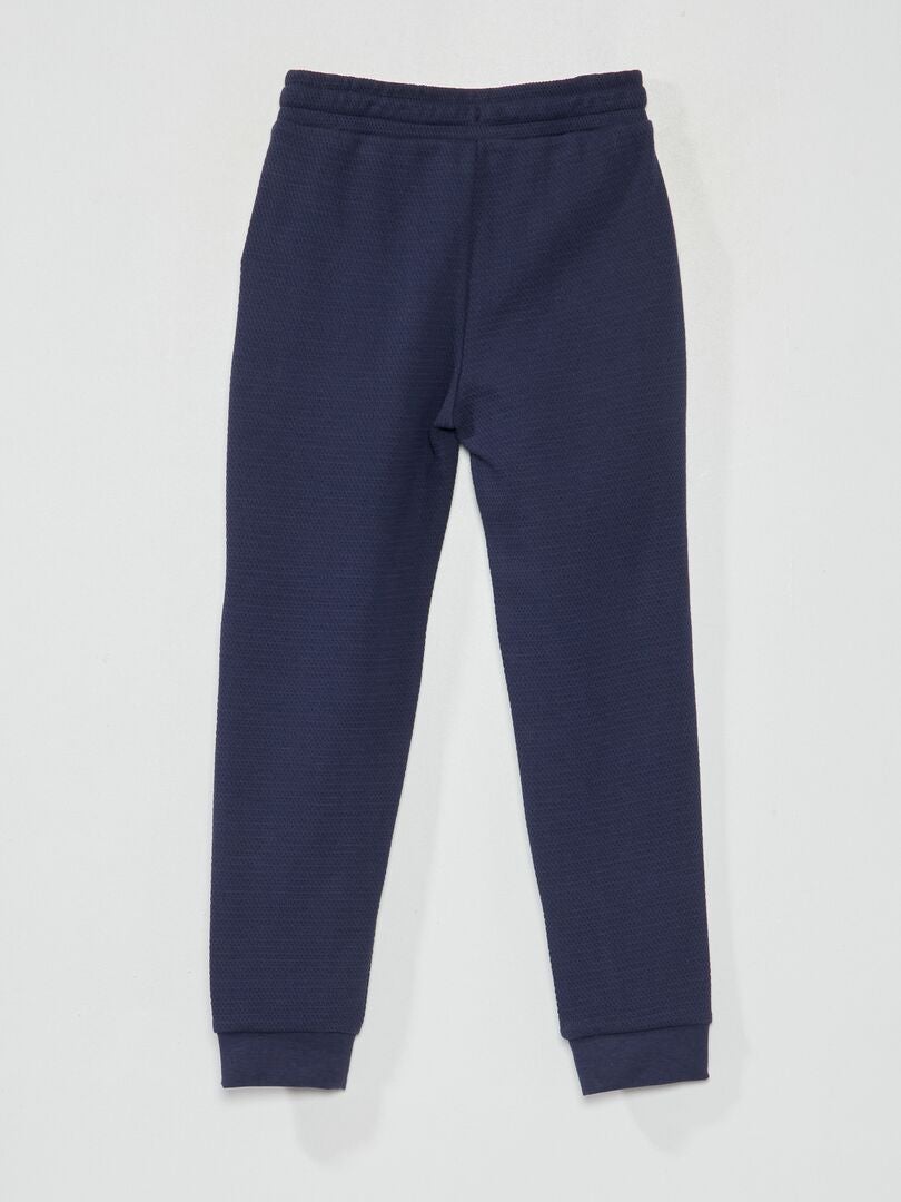 Joggingbroek van katoenpiqué - Comfortabelere pasvorm - Blauwzwart