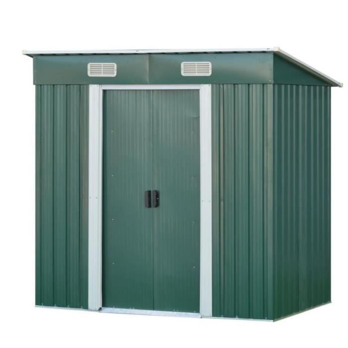 Metall-Gartenhaus – Gute Qualität – 2,05 m² – Grün – Traditionell