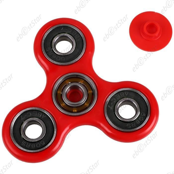 EBESTSTAR Fidget Spinner antistress - Rosso - Cuscinetto in metallo - Giocattolo per adulti e bambini