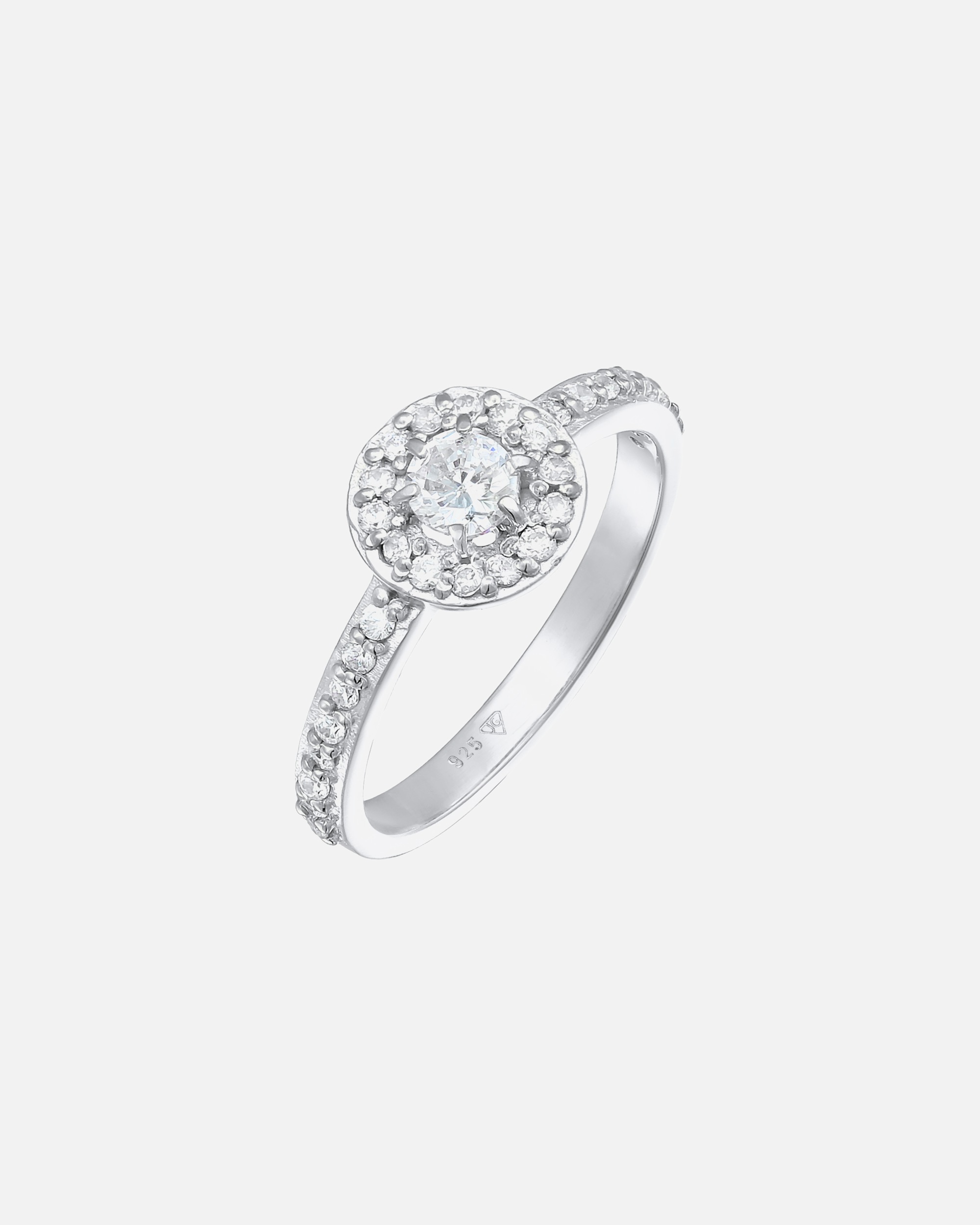 Elli Femmes Bague de fiançailles classique avec cristaux de zirconium en argent sterling 925