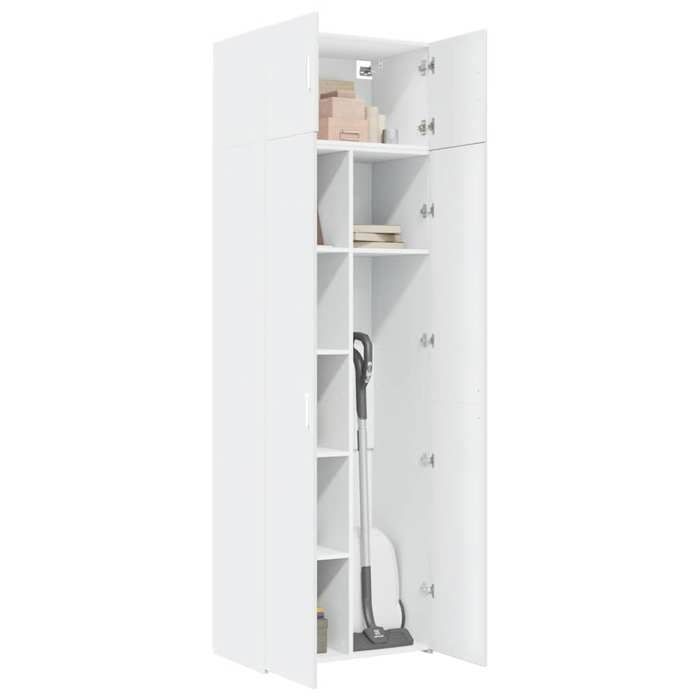vidaXL Armoire de rangement blanc 70x42,5x225 cm bois d'ingénierie, armoire de rangement de salle de bain, unité de 3281329