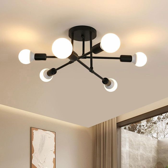 DORLINK Plafonnier Industriel E27 – Lustre Plafonnier Rétro en Métal – Luminaire Intérieur pour Salon Chambre Couloir