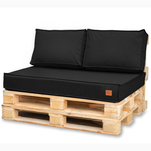 Poduszki ogrodowe Zestaw poduch na europalety 120x40x15 czarny
