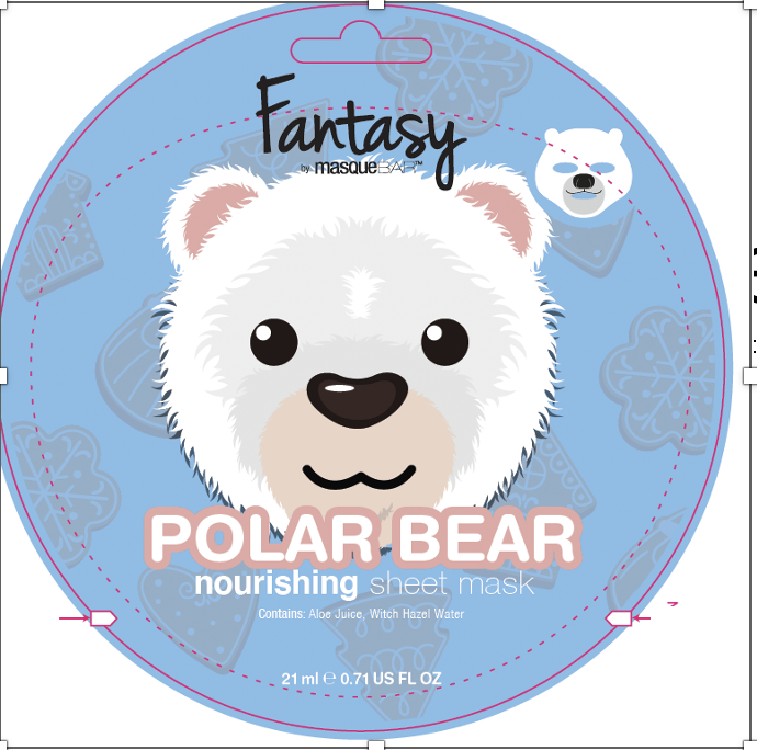 Хранљива маска за лице са поларним медведом Fantasy Маске за лице