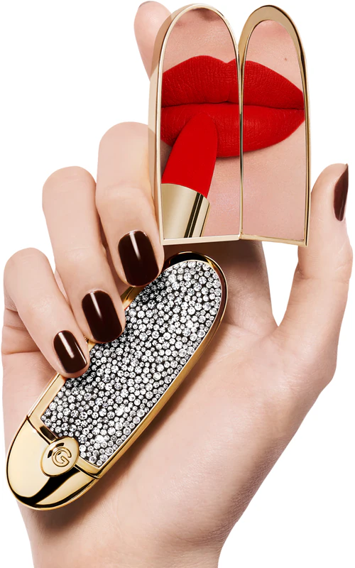 Estojo para batom GUERLAIN Rouge G Double Mirror Jewel Case com espelho.