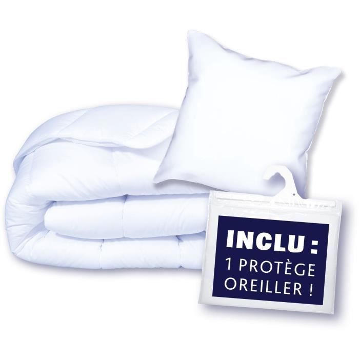 Paquete de protección: Edredón de 140x200 cm + 1 almohada + 1 protector de almohada