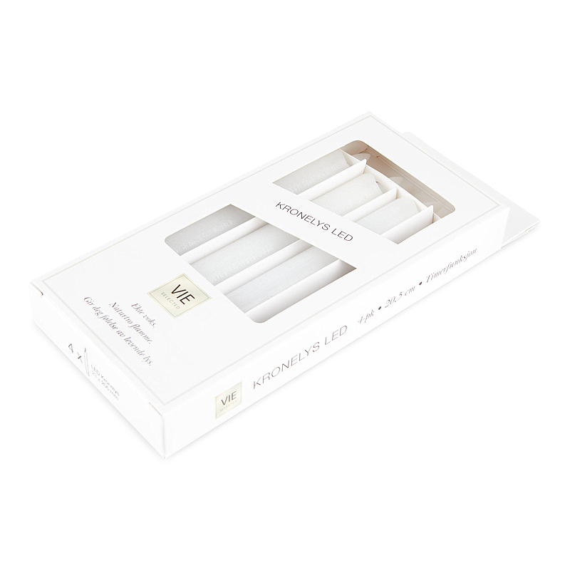 Vie Selected Crown -valaisimet, 4 kpl, 20,5 cm, LED, valkoinen