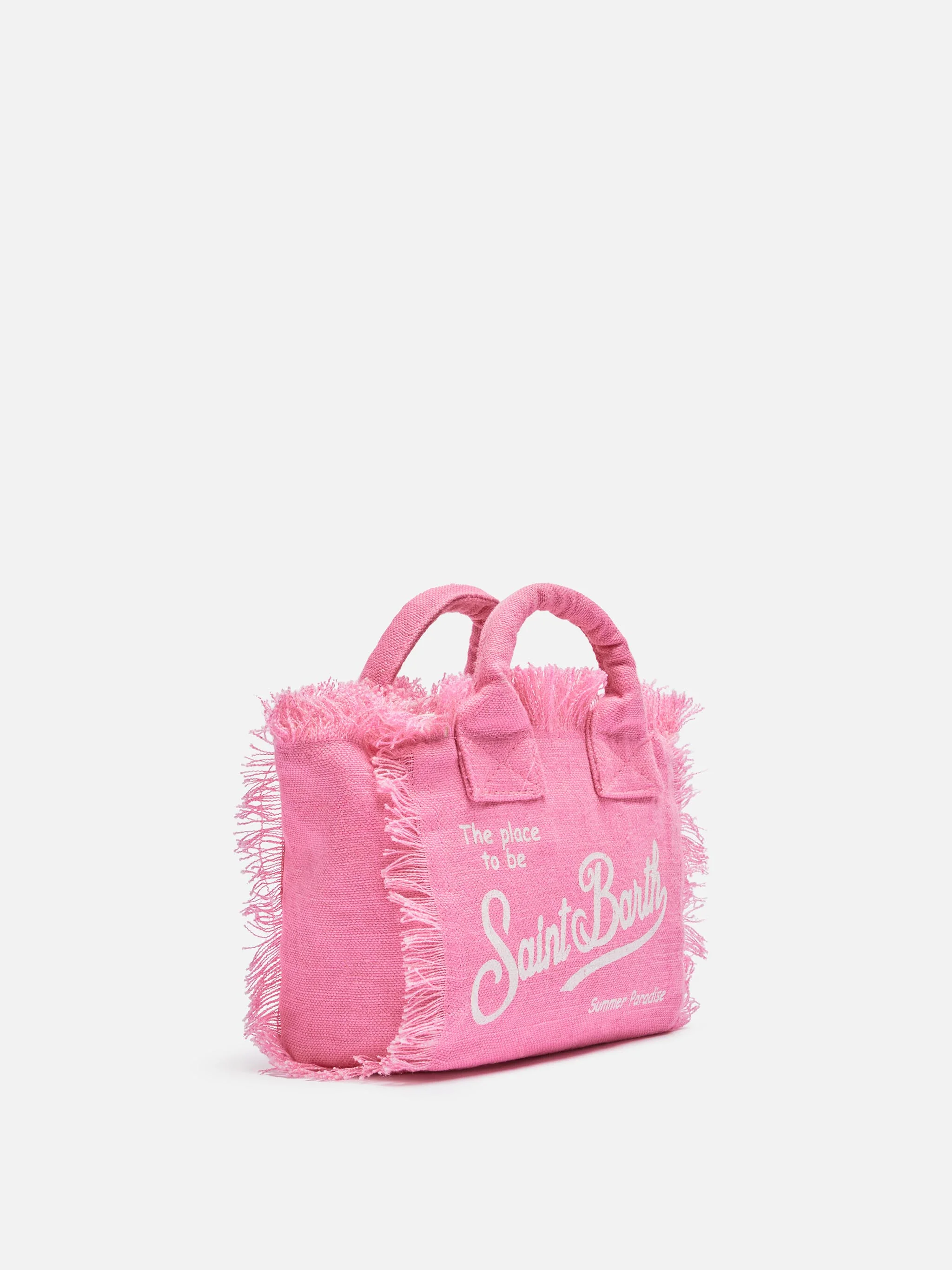 Mini toilettasje van roze linnen
