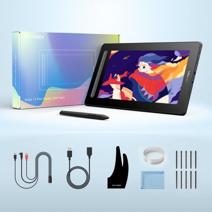 XPPen-Artist 13 2nd Gen-Tablette Graphique avec Ecran en 13.3 Pouces-Stylet à Puce X3 8192 Niveaux-Compatible Windows Mac Linux