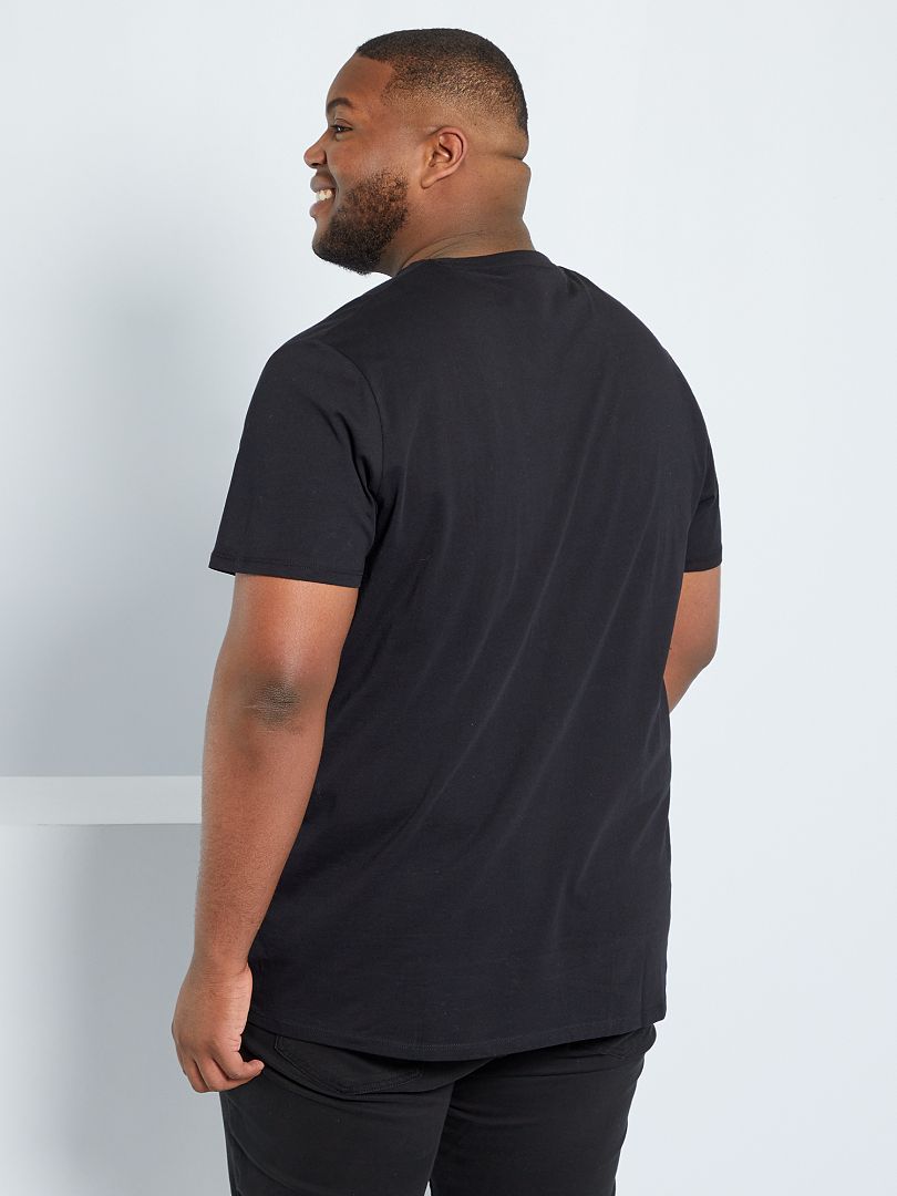 T-shirt met V-hals - Zwart