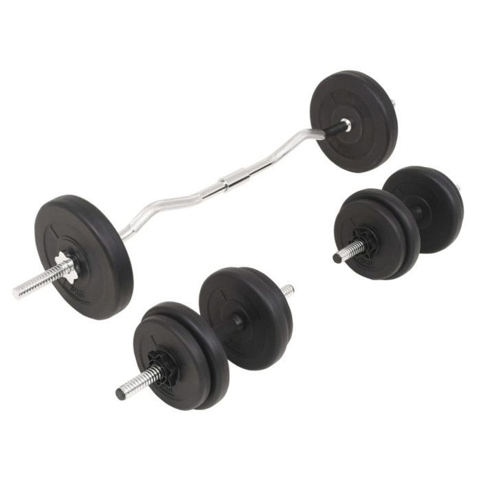Juego de mancuernas vidaXL, barras de 30 kg, entrenamiento con pesas 91400