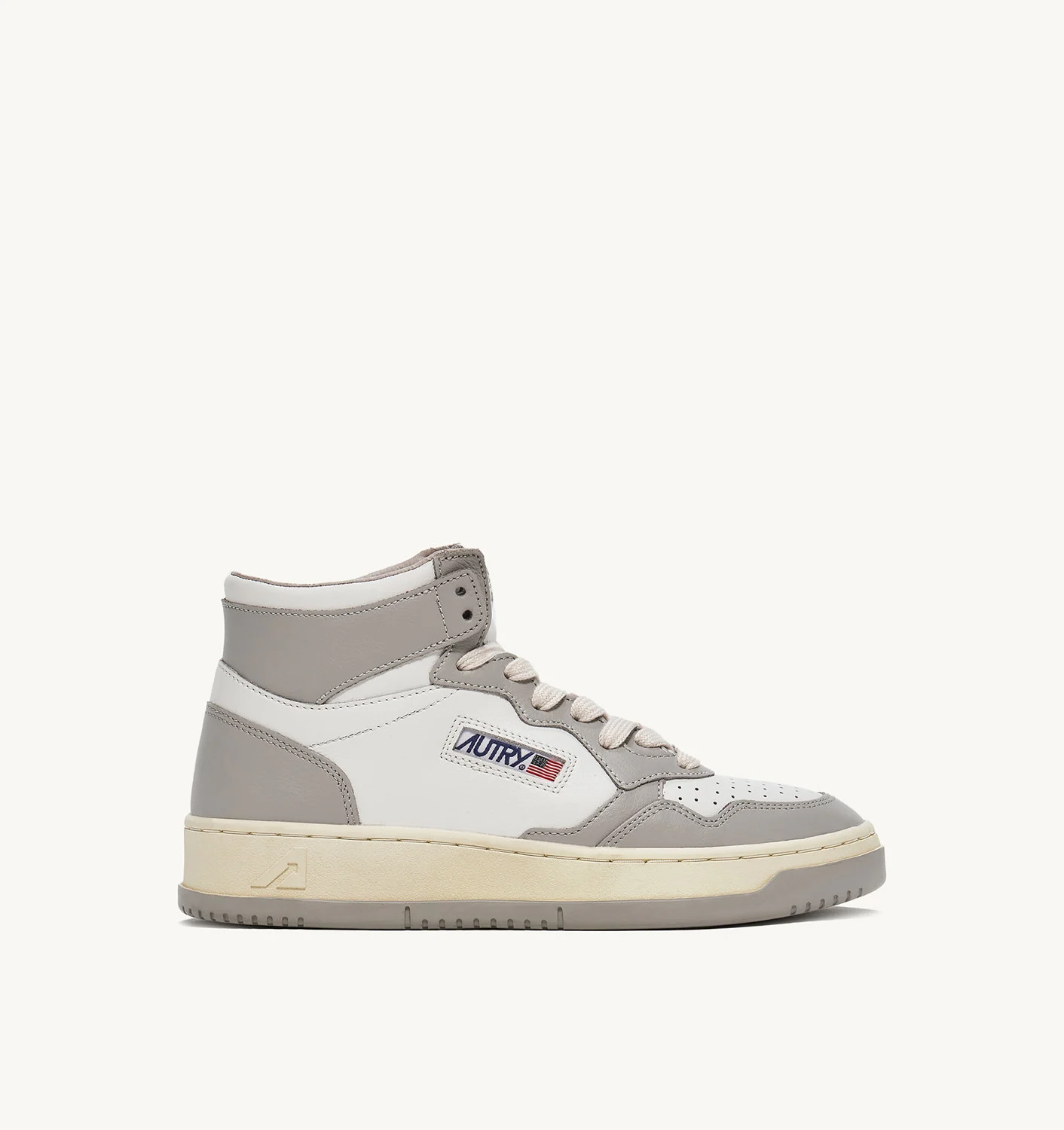 SNEAKERS MEDALIST MID IN PELLE BICOLOR BIANCO E VAPOR