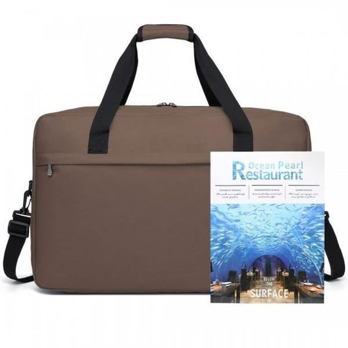 Bolsa de viaje - KONO - 55x35x25cm - 48L - Plegable - Marrón - Equipaje de cabina