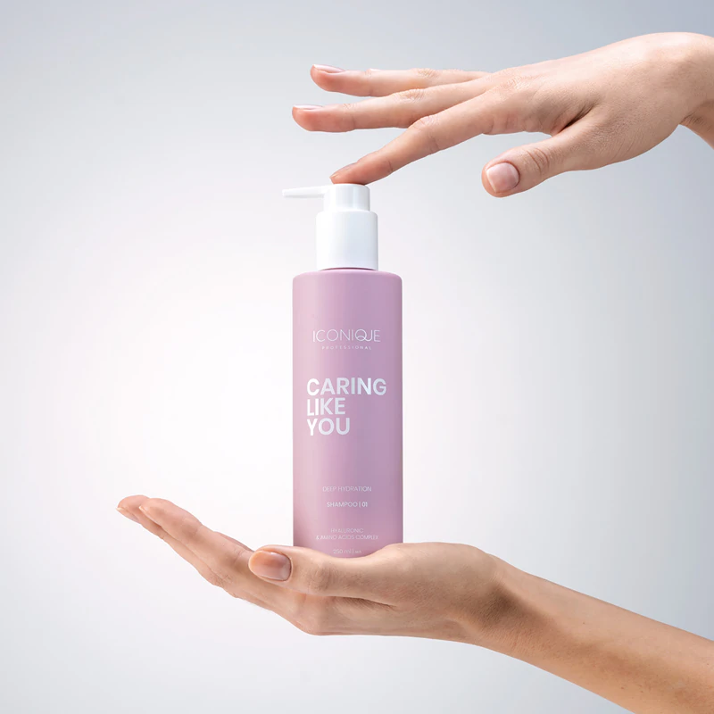 ICONIQUE Professional CARING LIKE YOU Shampoo hidratante de hidratação profunda para cabelos secos e danificados