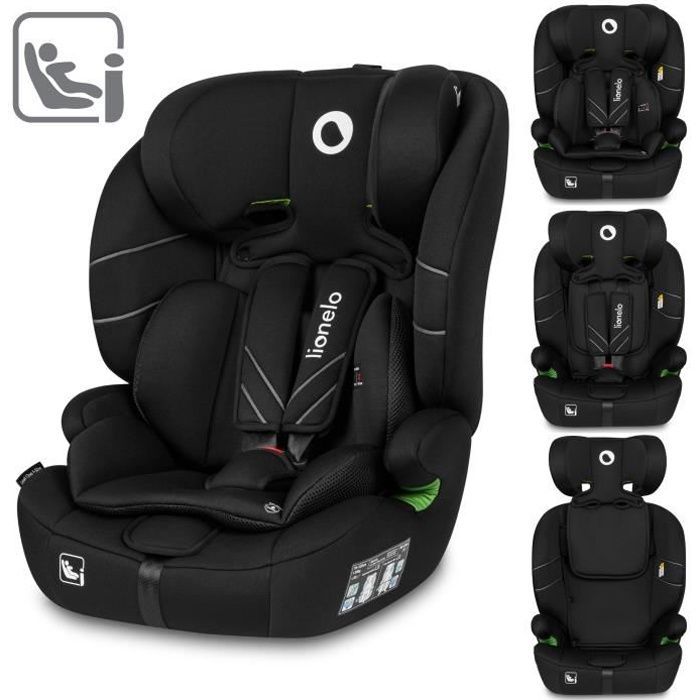 Seggiolino auto convertibile LIONELO Levi One i-Size - 76-150 cm - Gruppo 1/2/3 - Nero