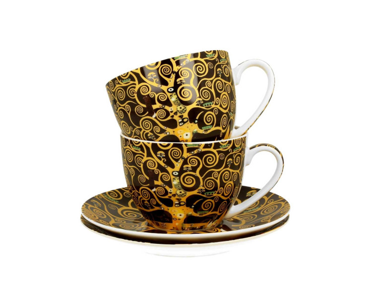 Zestaw 2 filiżanek Klimt Tree Of Life 250 ml do Kawy Herbaty