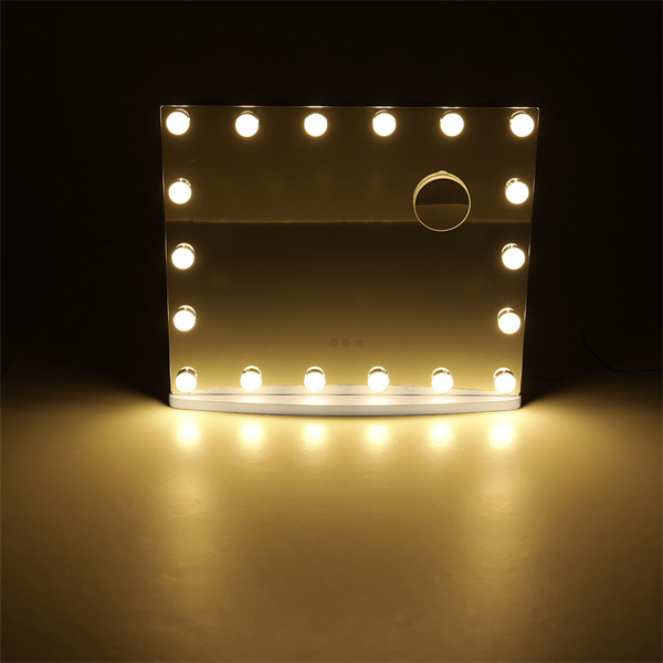 Espejo de maquillaje LED rectangular estilo Hollywood de Livingandhome