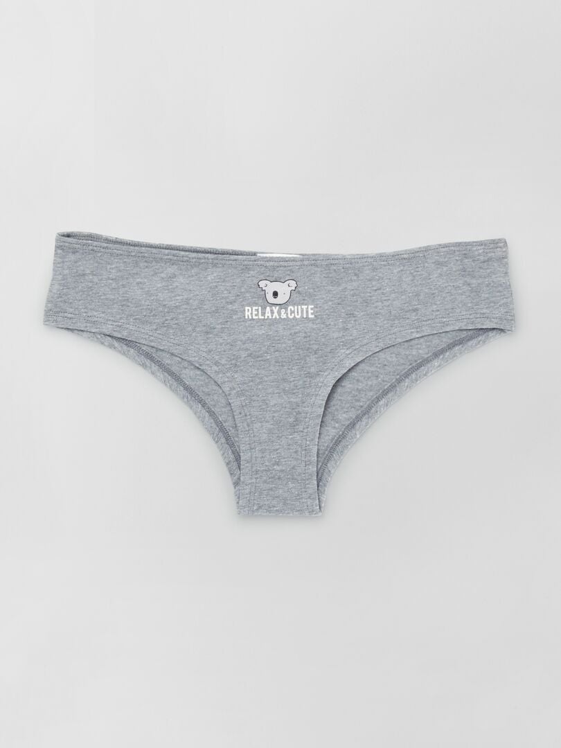 Conjunto de 3 calças culote estampadas - CINZA
