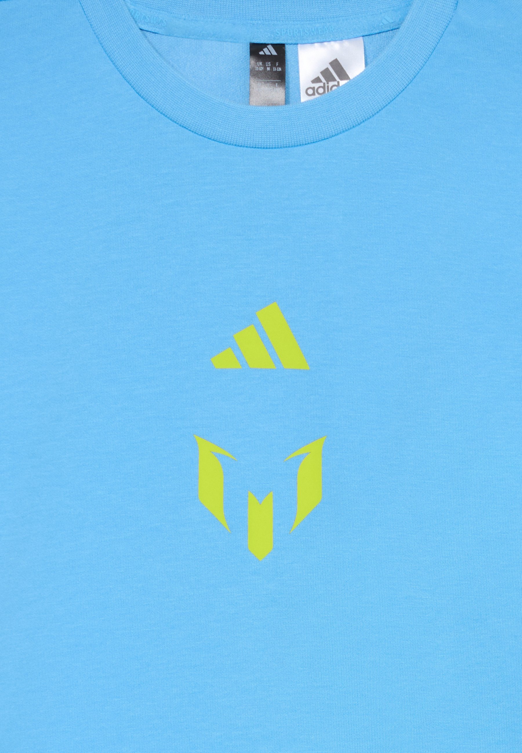 adidas Performance MESSI TEE YOUTH UNISEX - Marškinėliai su spauda - pusiau mėlyni/pusiau geltoni