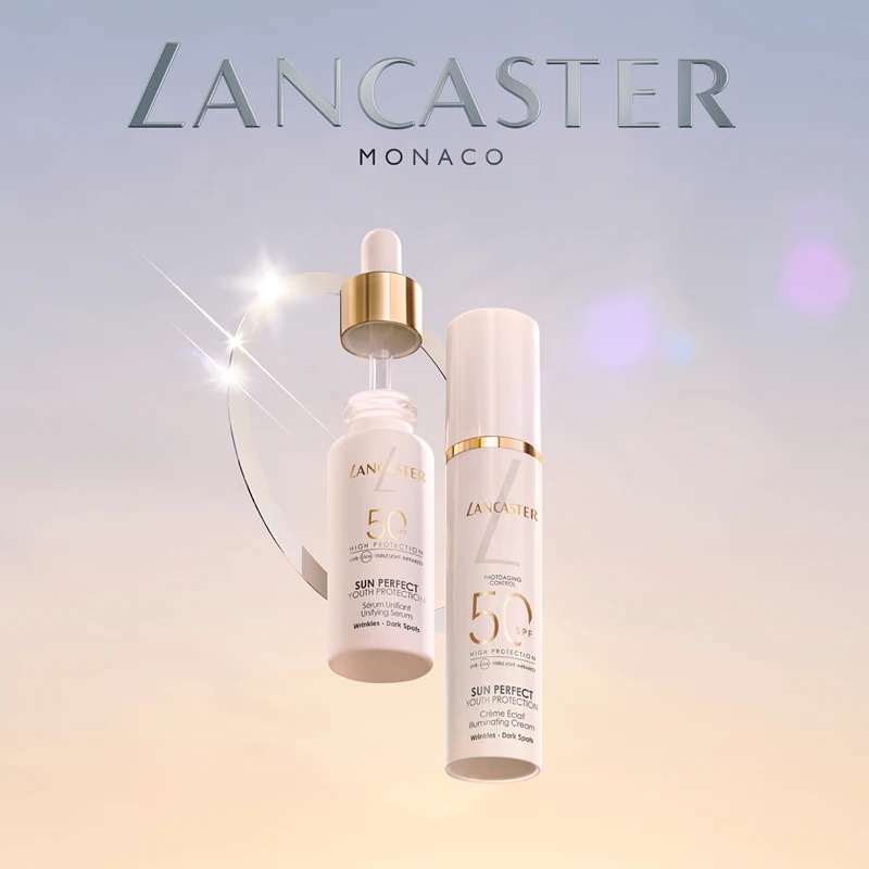 „Lancaster Sun Perfect Sun Illuminating Cream SPF 50“ dieninis kremas nuo raukšlių ir pigmentinių dėmių.