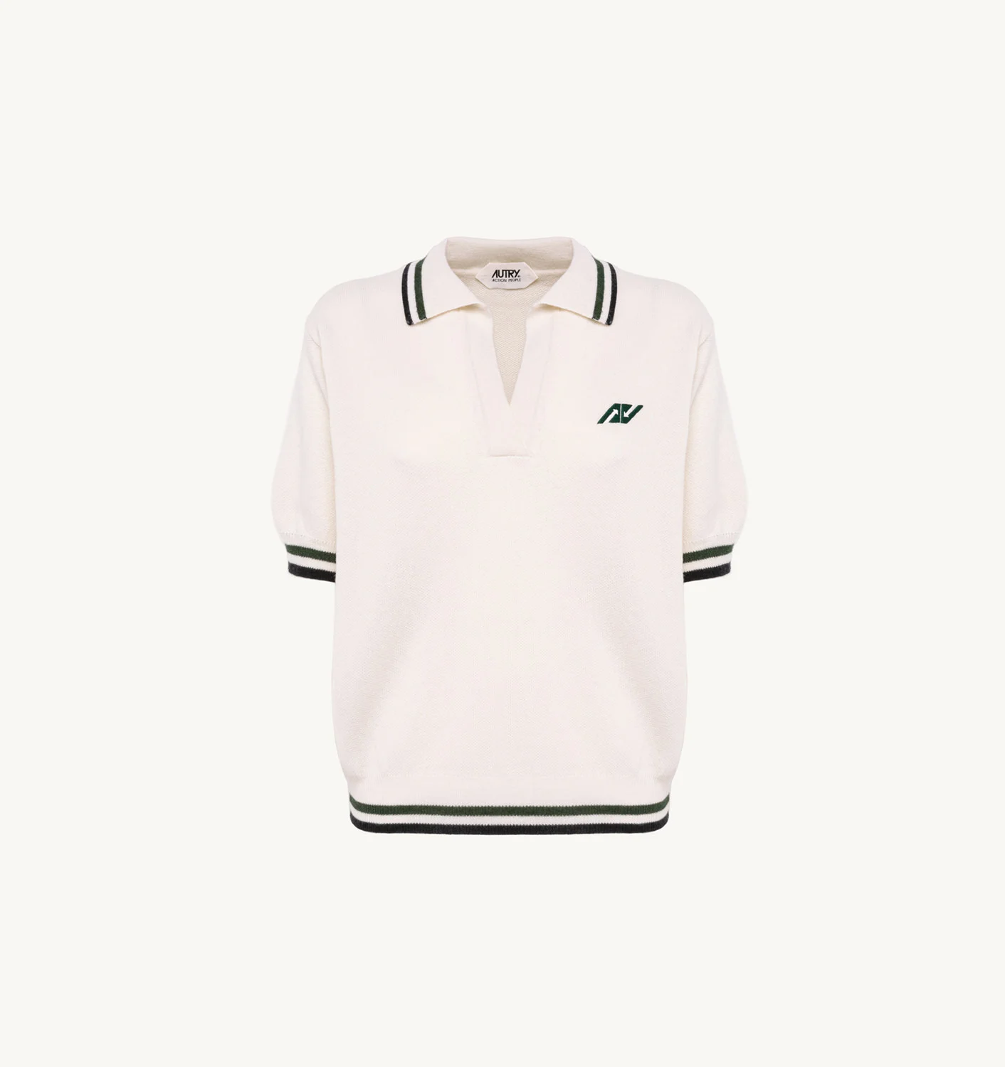 TRICOU POLO TRICOTAT DIN LÂNĂ ȘI BUMBAC COLORAN