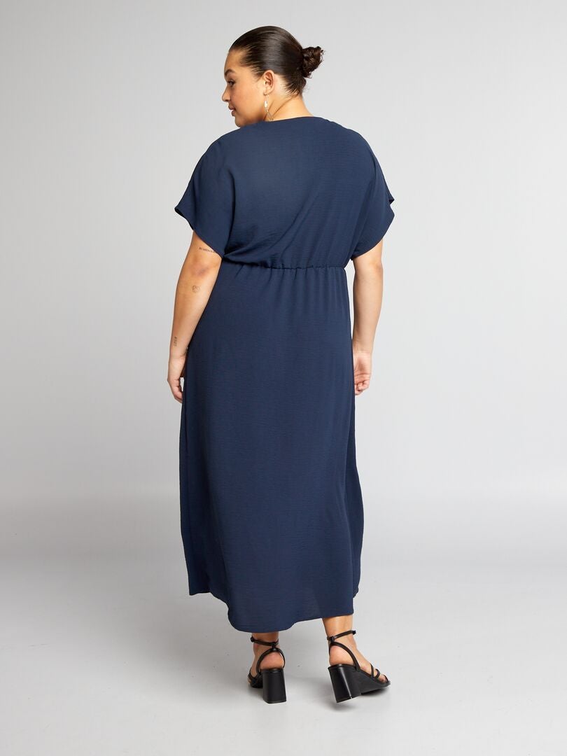 Vestido suave de manga corta - azul