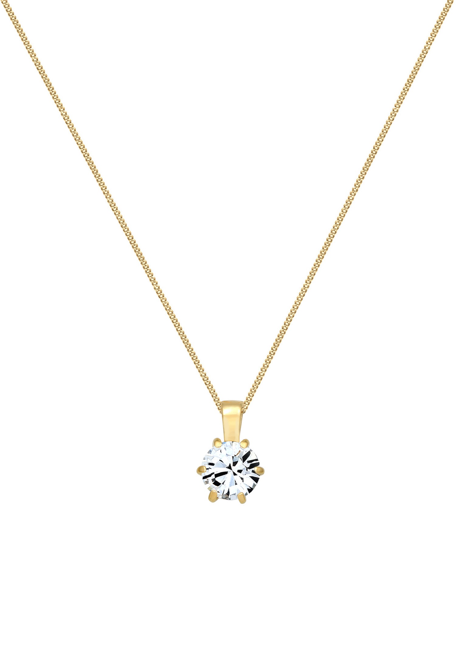 Elli Femmes Char Solitaire Étincelant avec Cristal en Argent Sterling 925