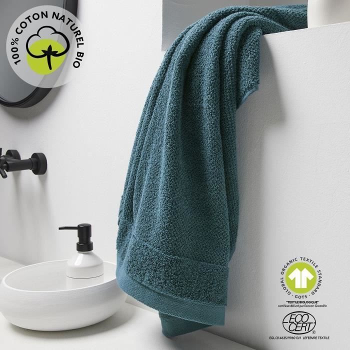 Toalla de baño maxi - HOY - 90 x 150 cm - Algodón - Pavo real orgánico