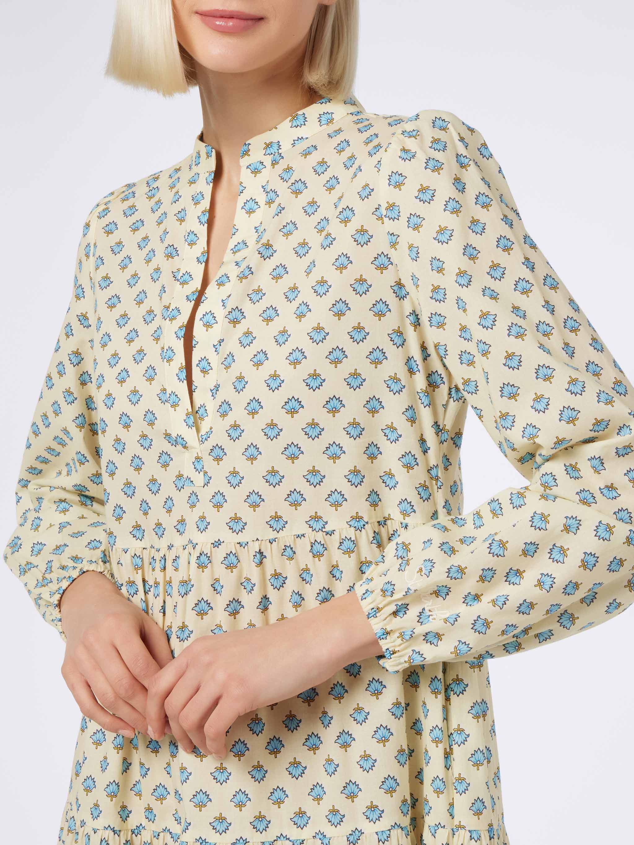 Lange Nadja-jurk voor dames van katoenen voile.
