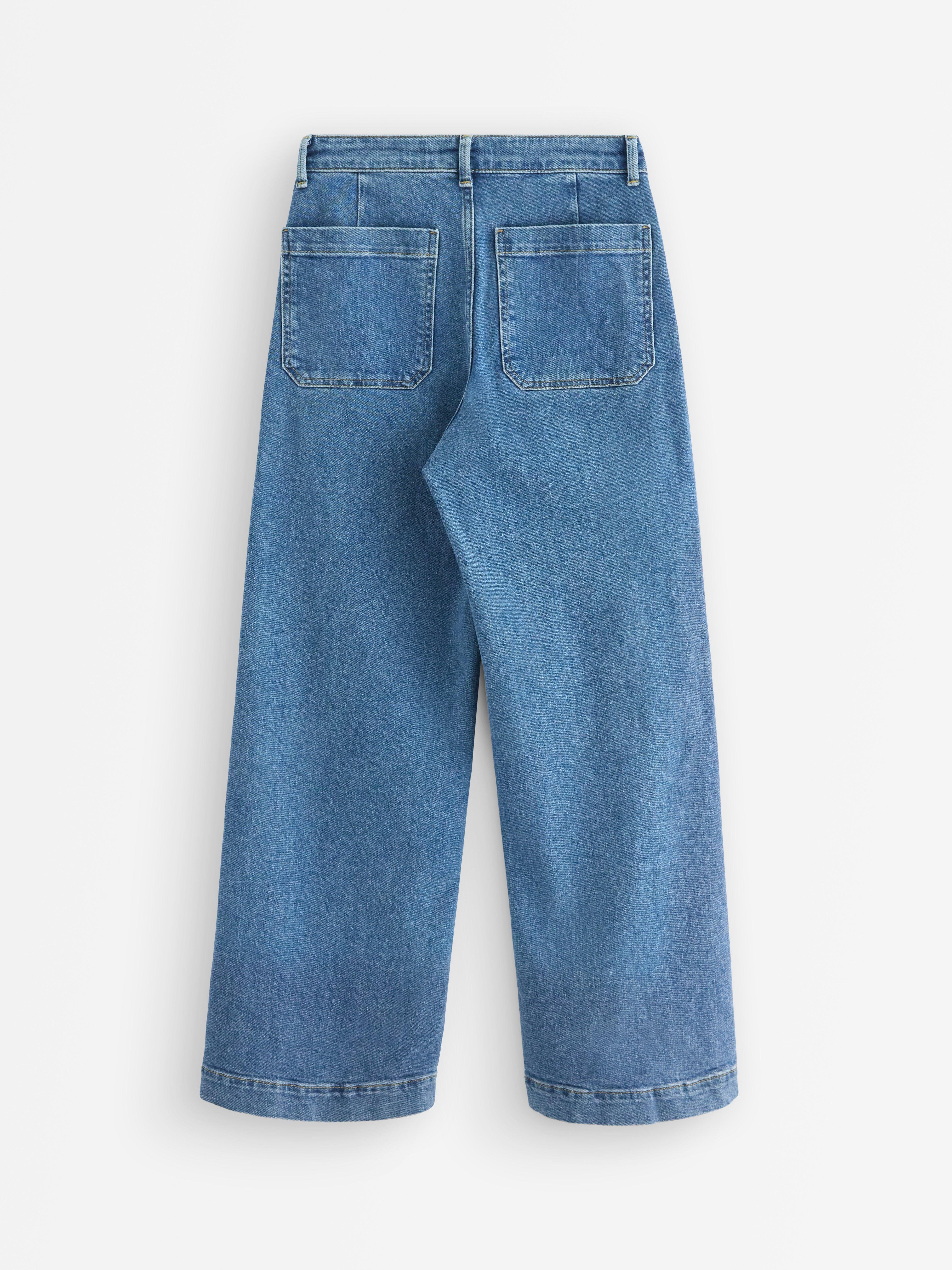 WIDE  jeans med kort ben Denim blue