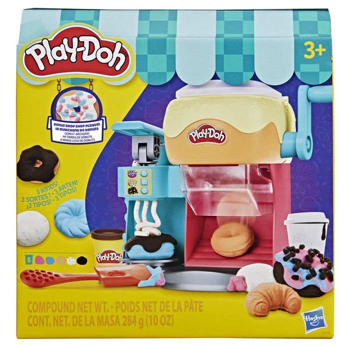 Play-Doh Donut Drop Shop, modeling clay set, pretend food toy, creative activities for children, ages 3 and up