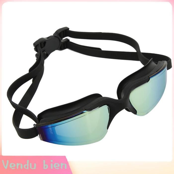 Garosa Lunettes de natation anti-buée Lunettes de natation antibuée HD, étanches en Silicone, à vue large, pour sport plongee Noir