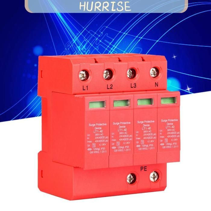 Protector contra sobretensiones para el hogar Tbest, 4P 40KA 385V 20A, pararrayos automático de bajo voltaje para exteriores.