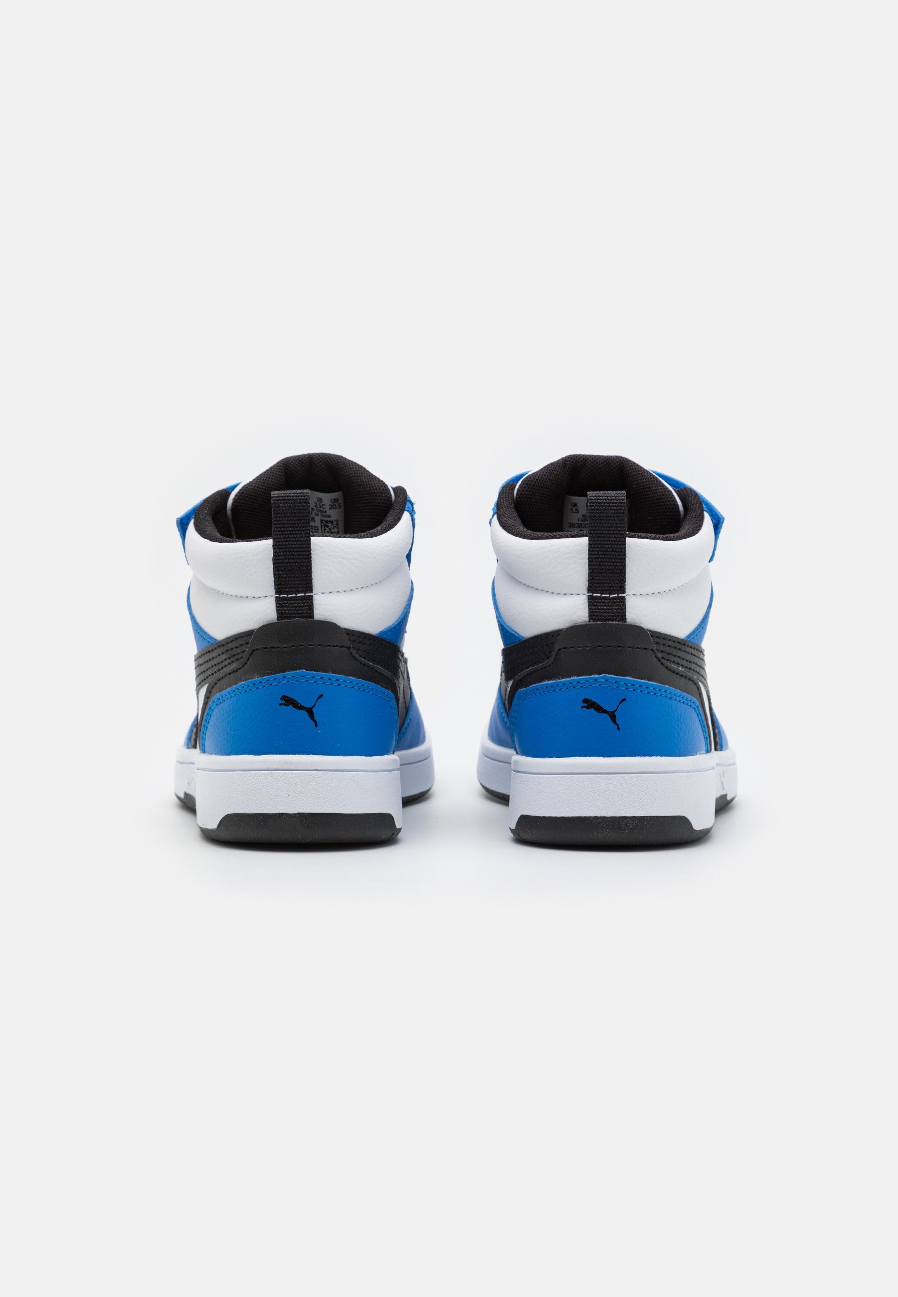 Puma REBOUND V6 MID UNISEX - Scarpe da ginnastica alte - bianco/nero/blu racing