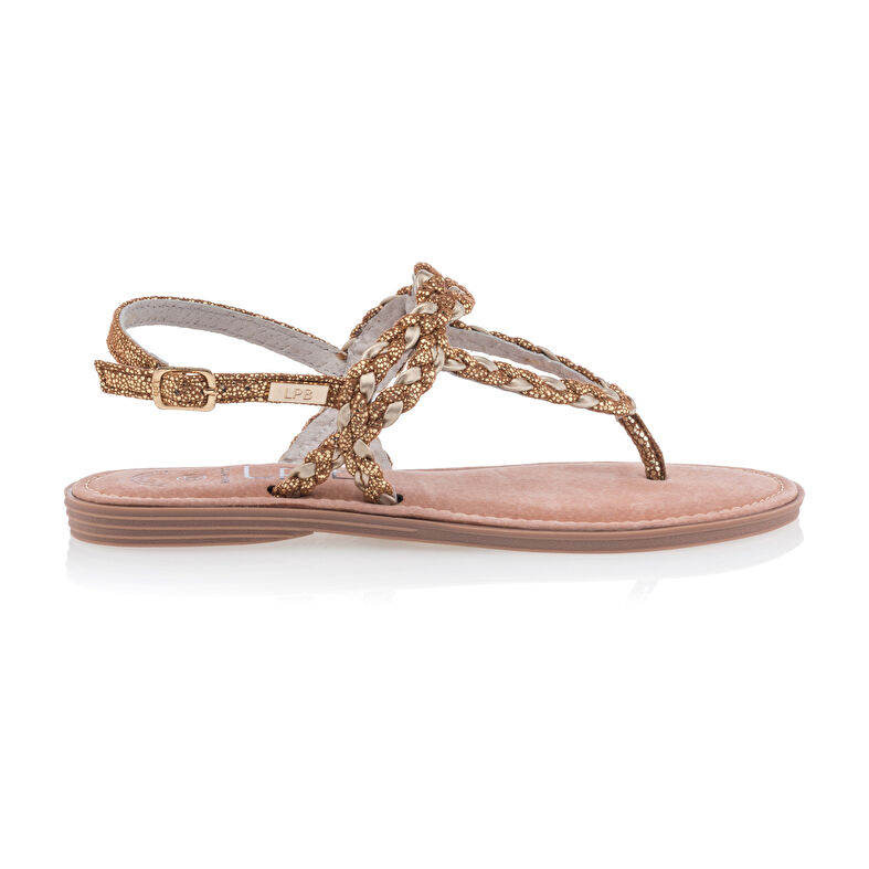 Braune Zehentrenner-Sandalen für Damen