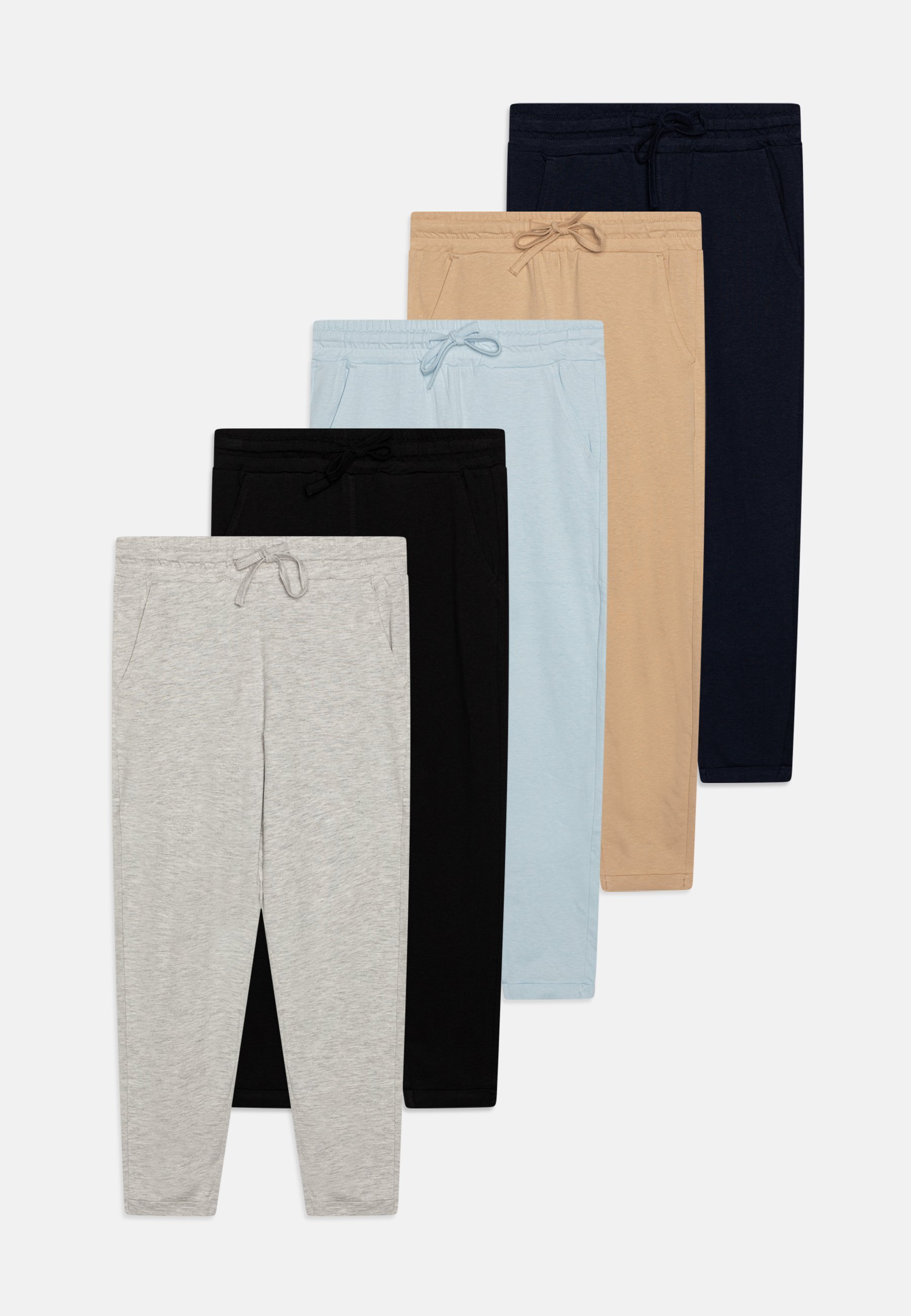 Friboo UNISEX CONFEZIONE DA 5 - Pantaloni della tuta - nero/grigio chiaro screziato/azzurro