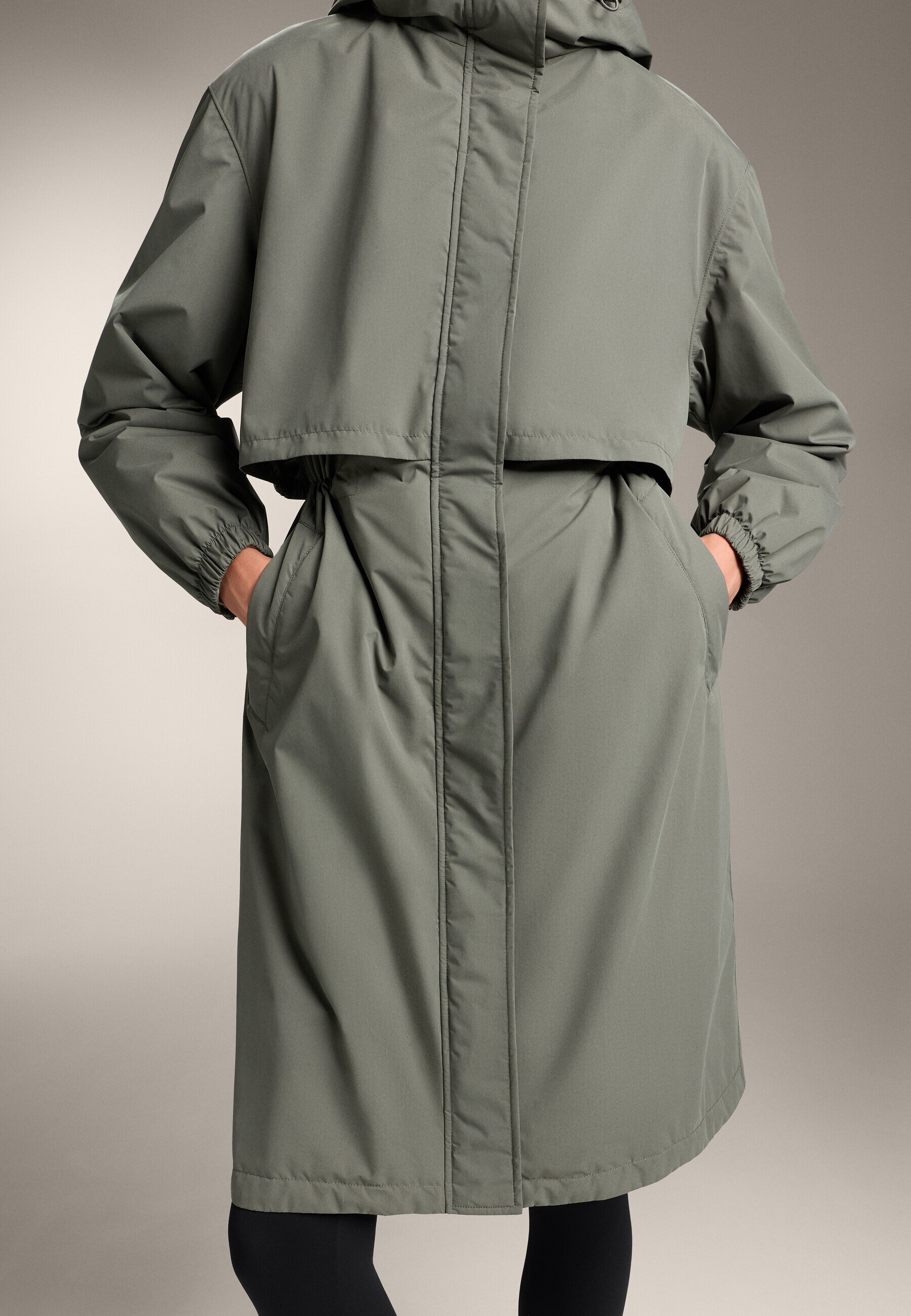 OYSHO FELLEX® AEROGEL 10K WATERPROOF LANGE GEVOERDE JAS - Waterdichte jas - donkergroen