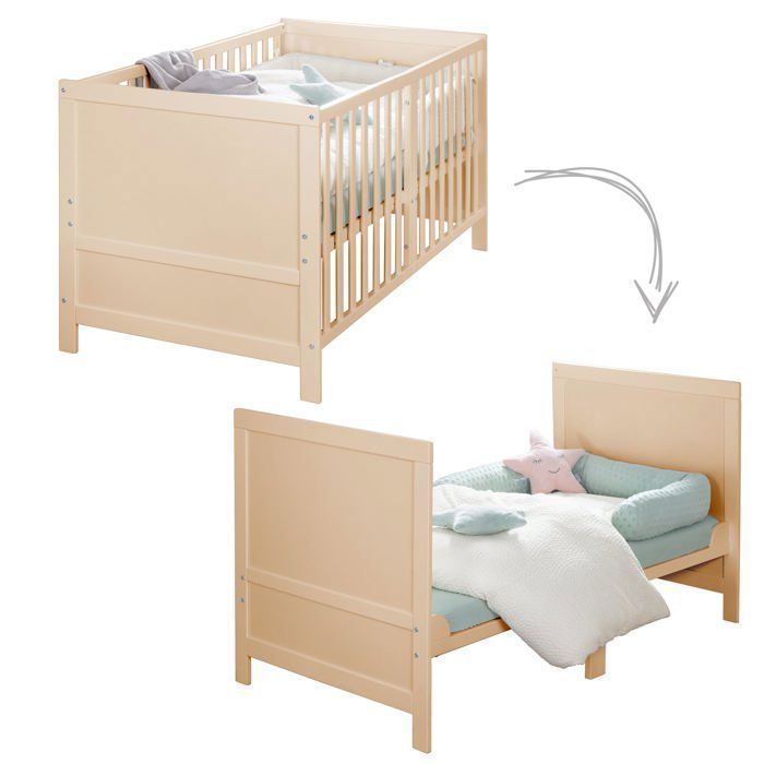 Cuna convertible para bebé - 70 x 140 cm - ROBA - EASY SLEEP - Madera natural