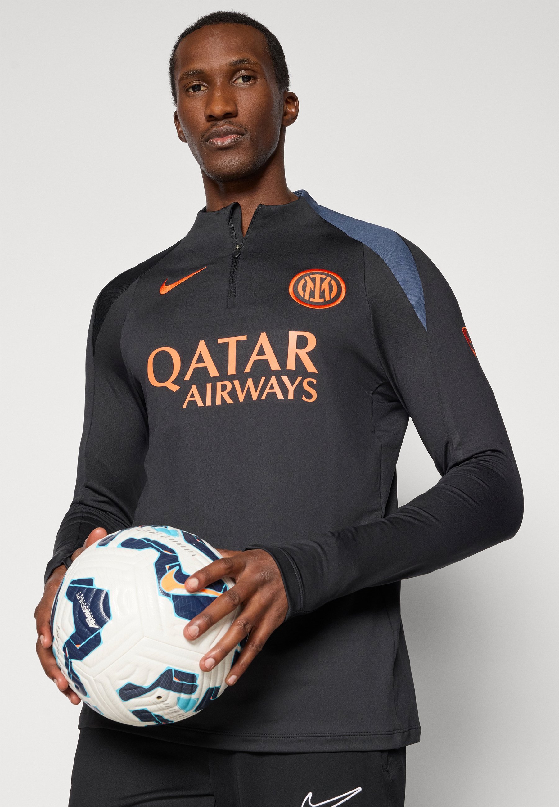 Nike Performance INTER MNK DF STRK DRLLTOP K 3R - Keepersshirt - zwart/donkerblauw/veiligheidsoranje