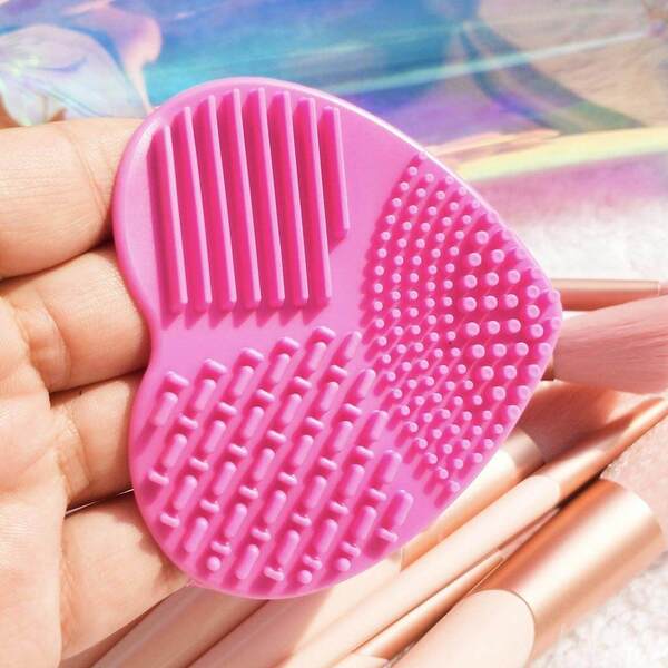 Luvyah Cosmetics Reinigungspad aus rosa Silikon für Make-up-Pinsel