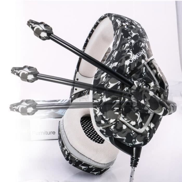 Auriculares plegables JL con micrófono, auriculares estéreo con cancelación de ruido, auriculares para juegos color gris camuflaje - JLCYD821CA1848