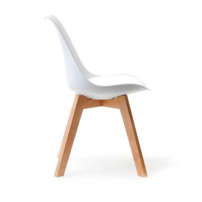 Lot de 4 chaises scandinaves coloris blanc - Skagen Style scandinave, la tendance ultime Caractéristiques: Coque assise et dossier