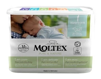Moltex Pure & Nature luiers voor pasgeborenen 2-5 kg, maat 1, 22 stuks