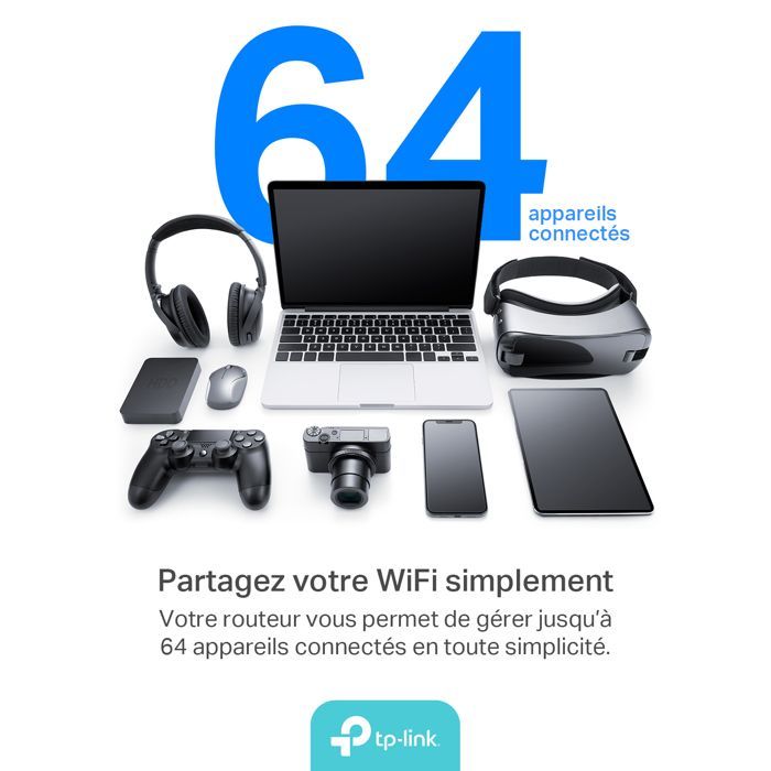 Router WiFi TP-Link Archer MR200 4G LTE - 750 Mbps - 4 puertos Ethernet - Antenas desmontables - Reacondicionado