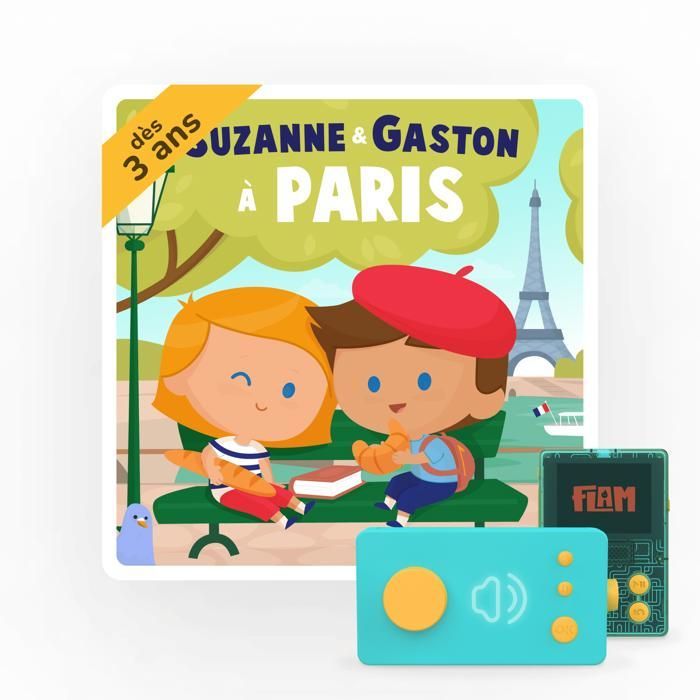 Livre audio interactif - Lunii - Coffret Suzanne et Gaston à Paris - 12 histoires - 1h07 d'écoute - Dès 3 ans