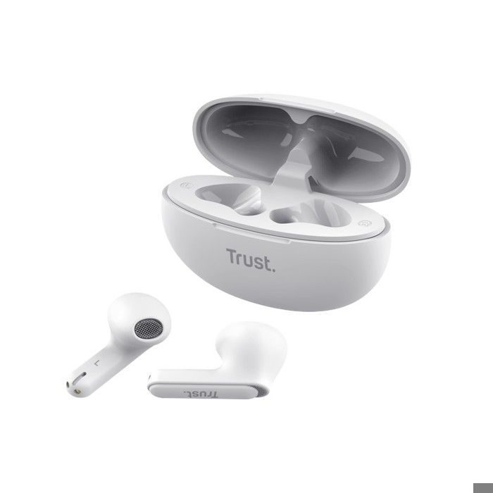 Auriculares Bluetooth Trust Yavi - Intraurales - 23 horas de autonomía - Reducción de ruido ENC - Blancos
