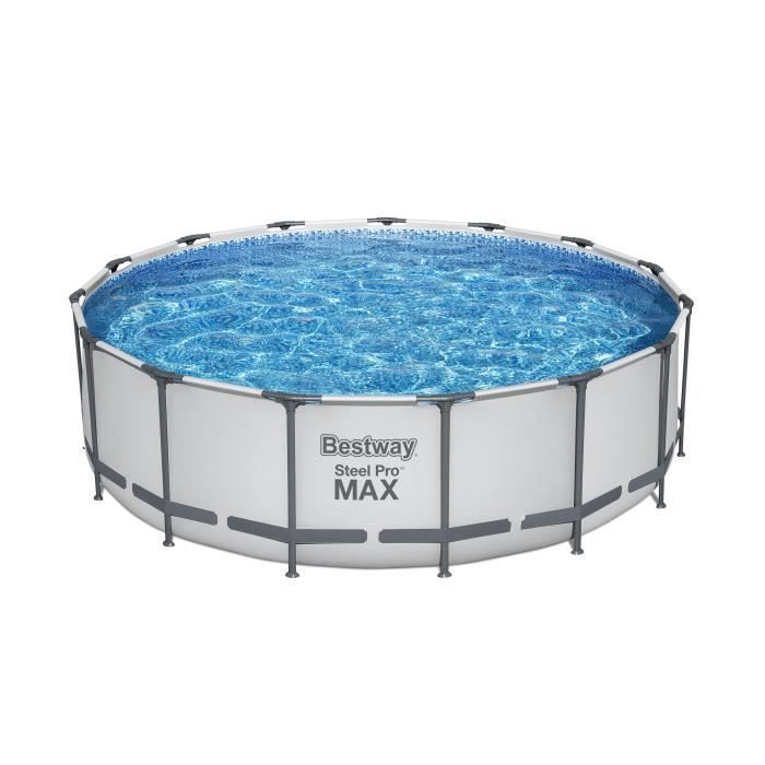 Piscina tubular elevada - BESTWAY - Steel Pro Max - 457 x 122 cm - Redonda - Filtro de cartucho