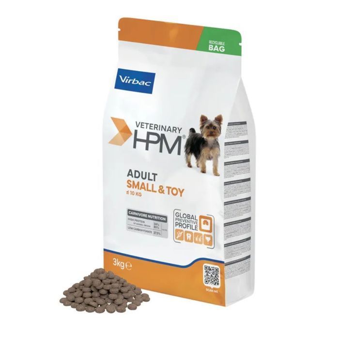 Croquettes Chien Adulte - Virbac - HPM Small - 3kg - Moins de 10kg - Hygiène bucco-dentaire