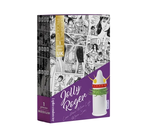 Egzo stymulująca prezerwatywa z wypustkami Jolly Roger Medium 1 sztuka