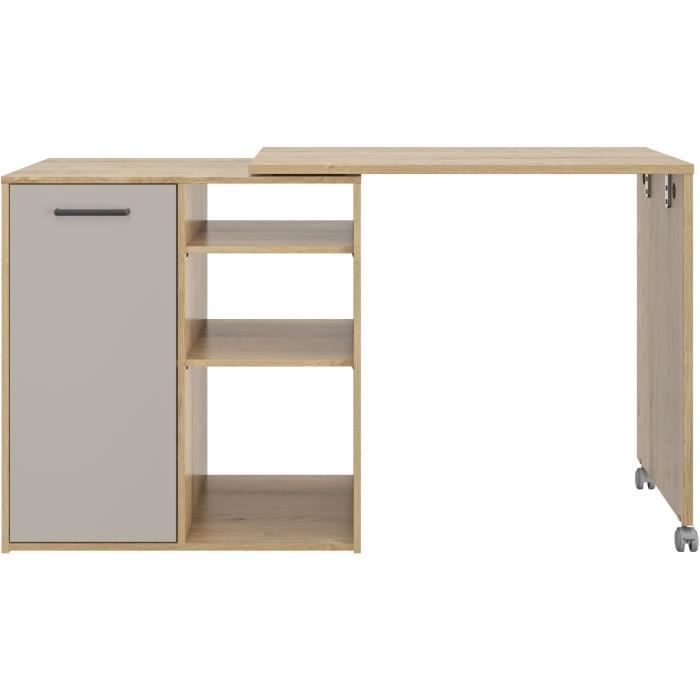 ALPAGA - Vridbar köksö - 1 dörr - 156 x 60 x 88 cm - Silva Ek / Grå - GAMI